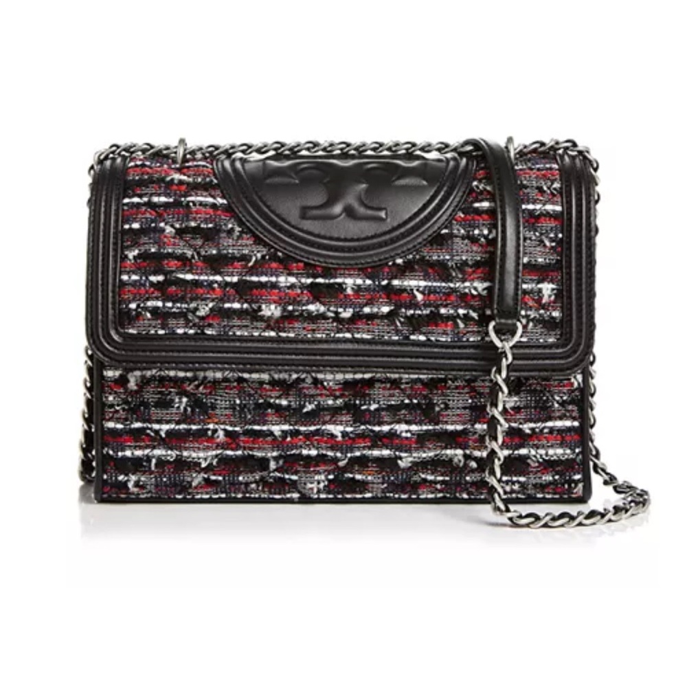 NWT Tory Burch Fleming Tweed Convertible Shoulder Bag